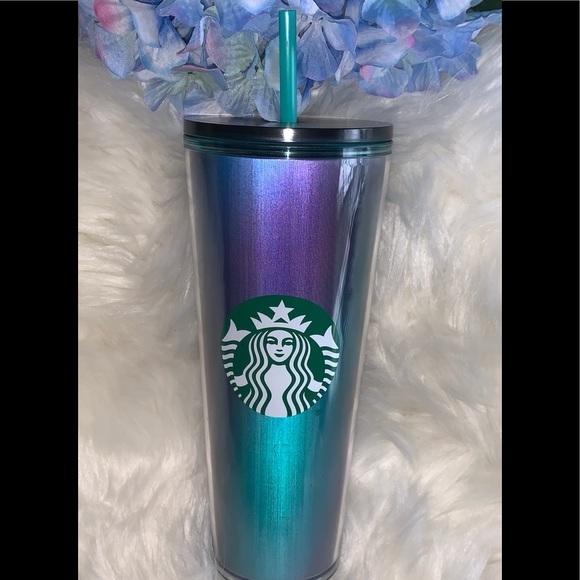 Starbucks 2021 Limited Release Ombre Blue Iridescent Tumbler Cold Cup Venti 24oz - Picture 13 of 15